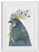 Cobalt Crest (Rooster Art Print)