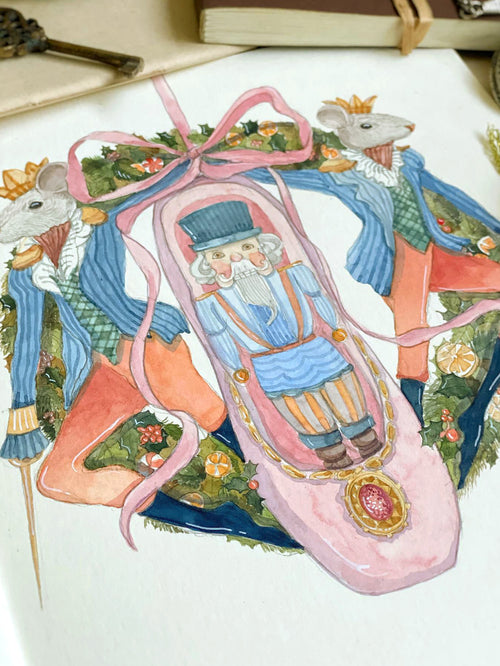 Nutcracker Wreath (Original Watercolour)