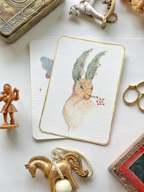 Tales from the Winter Forest (Originals, Set of 2 watercolour postcards)