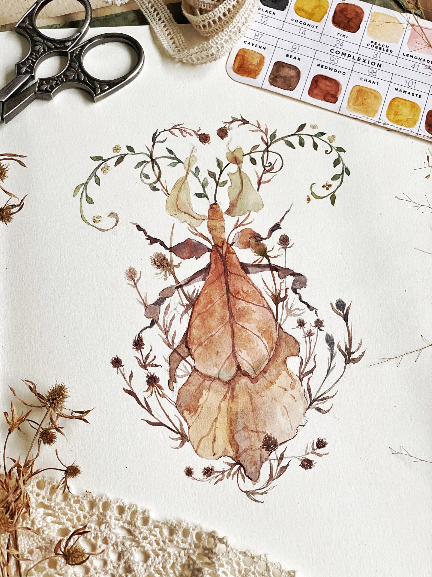 Patterned bug(Original, watercolour)