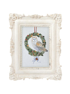 WREATH OWL Postcard (Original, watercolour)
