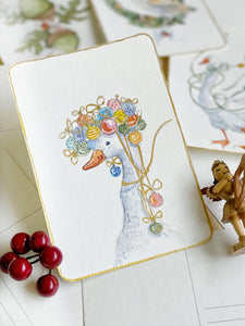 BAUBLE GOOSE Postcard (Original, watercolour)